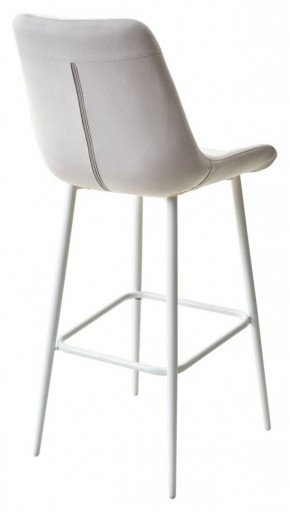 Барный стул ХОФМАН, цвет H-09 Светло-серый, велюр / белый каркас М-City в Копейске - kopejsk.ok-mebel.com | фото 4