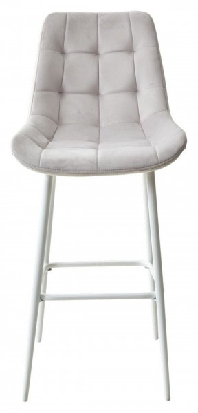 Барный стул ХОФМАН, цвет H-09 Светло-серый, велюр / белый каркас М-City в Копейске - kopejsk.ok-mebel.com | фото 6