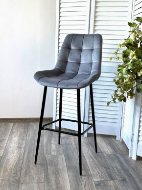 Барный стул ХОФМАН, цвет H-14 Серый, велюр / черный каркас М-City в Копейске - kopejsk.ok-mebel.com | фото 3