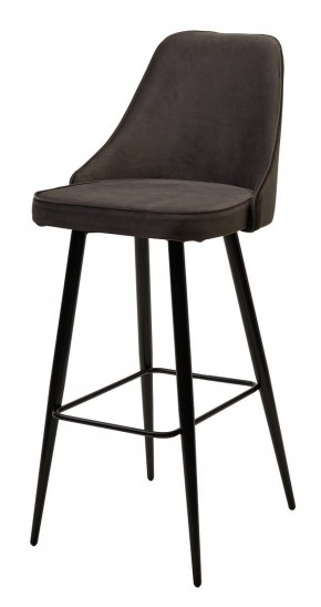 Барный стул NEPAL-BAR ГРАФИТ #14, велюр/ черный каркас (H=78cm) М-City в Копейске - kopejsk.ok-mebel.com | фото