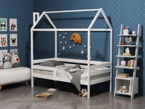 Детская кровать-домик из массива березы Соня-6 (800*1600) Белый/Лак в Копейске - kopejsk.ok-mebel.com | фото