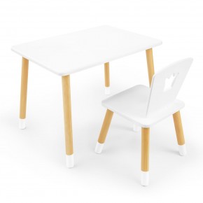Детский комплект стол и стул «Корона» Rolti Baby (белый/береза, массив березы/мдф) в Копейске - kopejsk.ok-mebel.com | фото