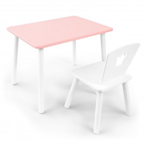 Детский комплект стол и стул «Корона» Rolti Baby (розовый/белый, массив березы/мдф) в Копейске - kopejsk.ok-mebel.com | фото