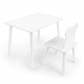 Детский комплект стол и стул «Мишка» Rolti Baby (белый/белый, массив березы/мдф) в Копейске - kopejsk.ok-mebel.com | фото