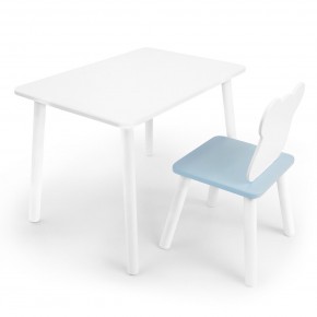 Детский комплект стол и стул «Мишка» Rolti Baby (белый/голубой, массив березы/мдф) в Копейске - kopejsk.ok-mebel.com | фото
