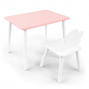 Детский комплект стол и стул «Облачко» Rolti Baby (розовый/белый, массив березы/мдф) в Копейске - kopejsk.ok-mebel.com | фото