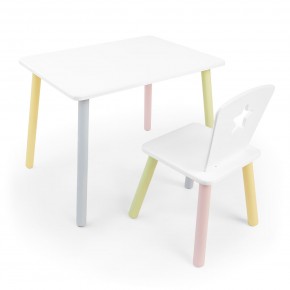 Детский комплект стол и стул «Звезда» Rolti Baby (белый/цветной, массив березы/мдф) в Копейске - kopejsk.ok-mebel.com | фото