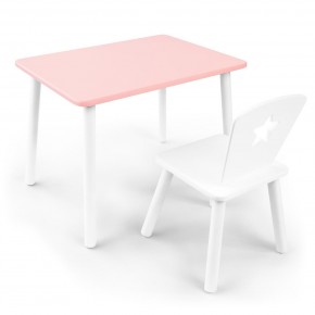 Детский комплект стол и стул «Звезда» Rolti Baby (розовый/белый, массив березы/мдф) в Копейске - kopejsk.ok-mebel.com | фото