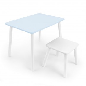 Детский комплект стол и табурет Rolti Baby (голубая столешница/белое сиденье/белые ножки) в Копейске - kopejsk.ok-mebel.com | фото 1
