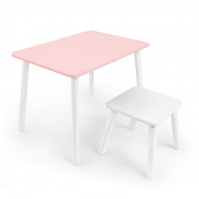 Детский комплект стол и табурет Rolti Baby (розовая столешница/белое сиденье/белые ножки) в Копейске - kopejsk.ok-mebel.com | фото