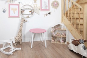 Детский стол круглый Rolti Baby (розовый/белый, массив березы/мдф) в Копейске - kopejsk.ok-mebel.com | фото