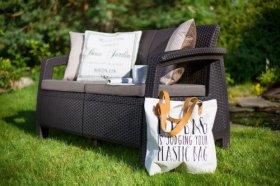 Диван пластиковый Корфу (Corfu love seat) коричневый - серо-бежевый* в Копейске - kopejsk.ok-mebel.com | фото 3