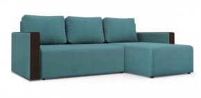 Диван угловой Алиса 3 Vital BLUE - Teos Dark Brown в Копейске - kopejsk.ok-mebel.com | фото
