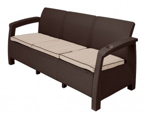 Диван Yalta Premium Sofa 3 Set (Ялта) шоколадный (+подушки под спину) в Копейске - kopejsk.ok-mebel.com | фото