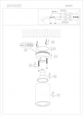 DK3007-WH Накладной светильник влагозащ., IP 44, 15 Вт, GU10, белый, алюминий в Копейске - kopejsk.ok-mebel.com | фото 4