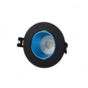 DK3061-BK+СY Встраиваемый светильник, IP 20, 10 Вт, GU5.3, LED, черный/голубой, пластик в Копейске - kopejsk.ok-mebel.com | фото