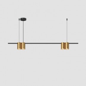 DK4061-BK+SG Подвесной светильник ORBIT, IP20, 4xGU10 LED до 15 Вт, черный + сатинированное золото, алюминий в Копейске - kopejsk.ok-mebel.com | фото