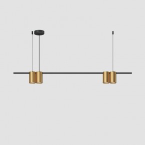 DK4061-BK+SG Подвесной светильник ORBIT, IP20, 4xGU10 LED до 15 Вт, черный + сатинированное золото, алюминий в Копейске - kopejsk.ok-mebel.com | фото 2
