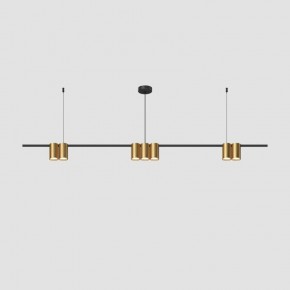 DK4063-BK+SG Подвесной светильник ORBIT, IP20, 7xGU10 LED до 15 Вт, черный + сатинированное золото, алюминий в Копейске - kopejsk.ok-mebel.com | фото
