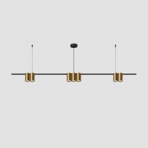 DK4063-BK+SG Подвесной светильник ORBIT, IP20, 7xGU10 LED до 15 Вт, черный + сатинированное золото, алюминий в Копейске - kopejsk.ok-mebel.com | фото 2