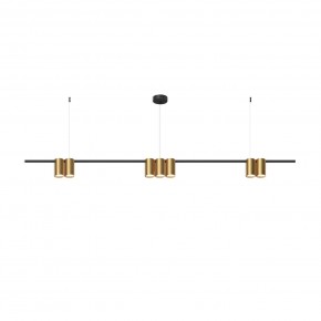 DK4063-BK+SG Подвесной светильник ORBIT, IP20, 7xGU10 LED до 15 Вт, черный + сатинированное золото, алюминий в Копейске - kopejsk.ok-mebel.com | фото 3