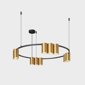 DK4065-BK+SG Подвесной светильник ORBIT , IP20, 10xGU10 LED до 15 Вт, черный + сатинированное золото, алюминий в Копейске - kopejsk.ok-mebel.com | фото
