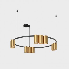 DK4065-BK+SG Подвесной светильник ORBIT , IP20, 10xGU10 LED до 15 Вт, черный + сатинированное золото, алюминий в Копейске - kopejsk.ok-mebel.com | фото 2