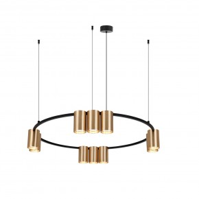 DK4065-BK+SG Подвесной светильник ORBIT , IP20, 10xGU10 LED до 15 Вт, черный + сатинированное золото, алюминий в Копейске - kopejsk.ok-mebel.com | фото 3