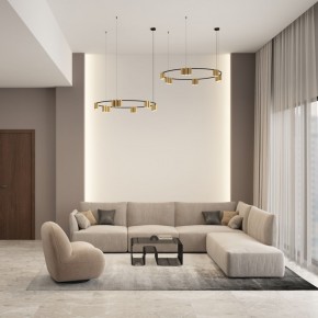 DK4067-BK+SG Подвесной светильник ORBIT, IP20, 15xGU10 LED, до 15 Вт, черный + сатинированное золото, алюминий в Копейске - kopejsk.ok-mebel.com | фото 4