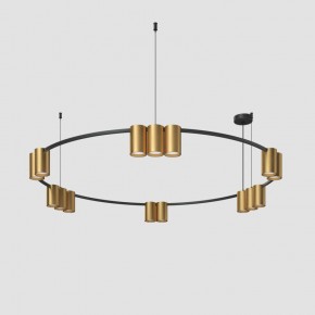 DK4067-BK+SG Подвесной светильник ORBIT, IP20, 15xGU10 LED, до 15 Вт, черный + сатинированное золото, алюминий в Копейске - kopejsk.ok-mebel.com | фото 2