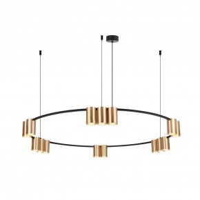 DK4067-BK+SG Подвесной светильник ORBIT, IP20, 15xGU10 LED, до 15 Вт, черный + сатинированное золото, алюминий в Копейске - kopejsk.ok-mebel.com | фото 3
