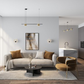 DK5060-BK+SG Бра ORBIT, IP20, 3000К, LED, 10 Вт, черный + сатинированное золото, алюминий в Копейске - kopejsk.ok-mebel.com | фото 5