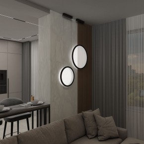 DK6604-BK Подвесной вертикальный светильник Veil со светодиодом H1500 d450 220V 36W 3000-6000K IP20 черный алюминий в Копейске - kopejsk.ok-mebel.com | фото 9