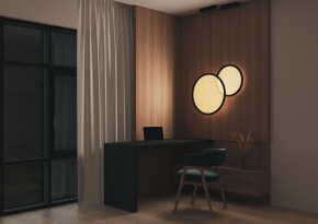 DK6606-BK Подвесной вертикальный светильник Veil со светодиодом H1700 d600 220V 48W 3000-6000K IP20 черный алюминий в Копейске - kopejsk.ok-mebel.com | фото 5
