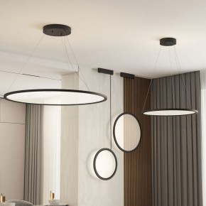 DK6616-BK Подвесной горизонтальный светильник Veil со светодиодом H900 d600 220V 48W 3000-6000K IP20 черный алюминий в Копейске - kopejsk.ok-mebel.com | фото 5