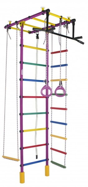 ДСК Атлант цв.фиолетовый радуга: турник, кольца, канат, трапеция, веревочная лестница в Копейске - kopejsk.ok-mebel.com | фото