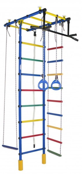 ДСК Атлант цв.синий радуга: турник, кольца, канат, трапеция, веревочная лестница в Копейске - kopejsk.ok-mebel.com | фото