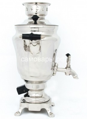 Электрический самовар из латуни никелированный на 1,5 литра форма "Тюльпан" с защитой от выкипания в Копейске - kopejsk.ok-mebel.com | фото 3