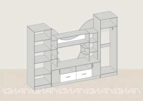 Гостиная Аллегро с 2 шкафами вариант-5 (Ясень светлый/тёмный) в Копейске - kopejsk.ok-mebel.com | фото 2