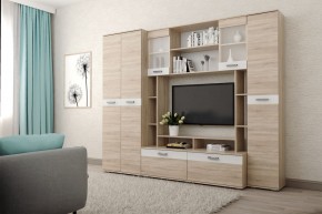 Гостиная Белла (Дуб Сонома/Белый глянец) в Копейске - kopejsk.ok-mebel.com | фото