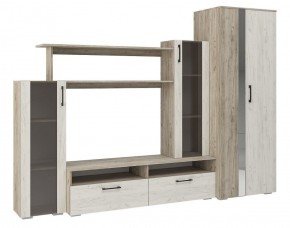 Гостиная Эмма (Дуб Крафт серый/белый) в Копейске - kopejsk.ok-mebel.com | фото 2