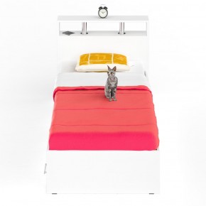 Камелия Кровать с ящиками 0900, цвет белый, ШхГхВ 93,5х217х78,2 см., сп.м. 900х2000 мм., без матраса, основание есть в Копейске - kopejsk.ok-mebel.com | фото 3