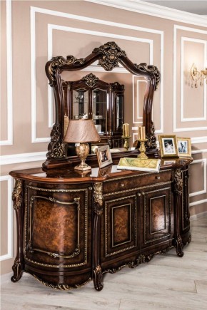 Комод Джоконда + зеркало (корень дуба глянец) в Копейске - kopejsk.ok-mebel.com | фото 2