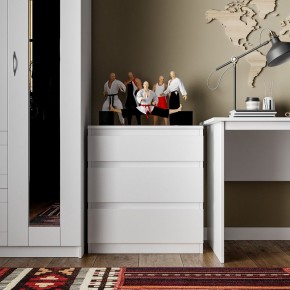 Комод КАСТОР с тремя ящиками, цвет белый в Копейске - kopejsk.ok-mebel.com | фото 3