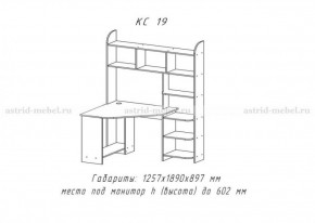 Компьютерный стол №19 (Анкор темный) в Копейске - kopejsk.ok-mebel.com | фото 3