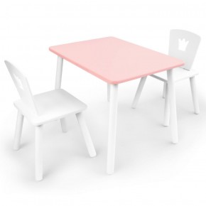 Комплект детской мебели стол и два стула Корона  (Розовый/Белый/Белый) в Копейске - kopejsk.ok-mebel.com | фото