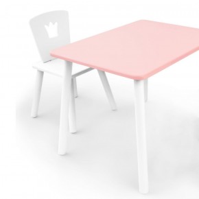 Комплект детской мебели стол и стул Корона (Розовый/Белый/Белый) в Копейске - kopejsk.ok-mebel.com | фото
