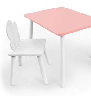 Комплект детской мебели стол и стул Облачко (Розывый/Белый/Белый) в Копейске - kopejsk.ok-mebel.com | фото
