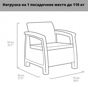 Комплект мебели Корфу Рест (Corfu Rest - without table) коричневый в Копейске - kopejsk.ok-mebel.com | фото 3