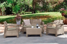 Комплект мебели Корфу сет (Corfu set) капучино - песок в Копейске - kopejsk.ok-mebel.com | фото 2